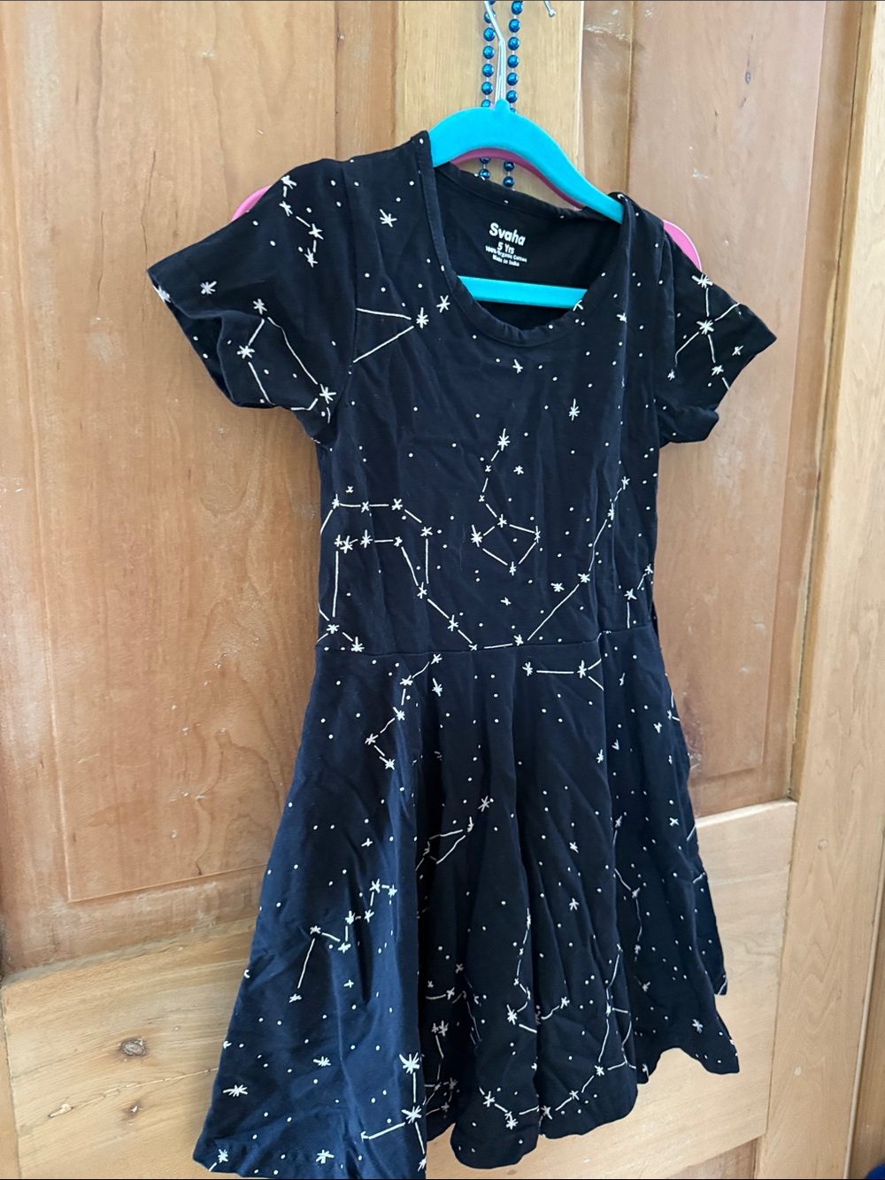 Svaha Black Constellation Print Girls' Dress